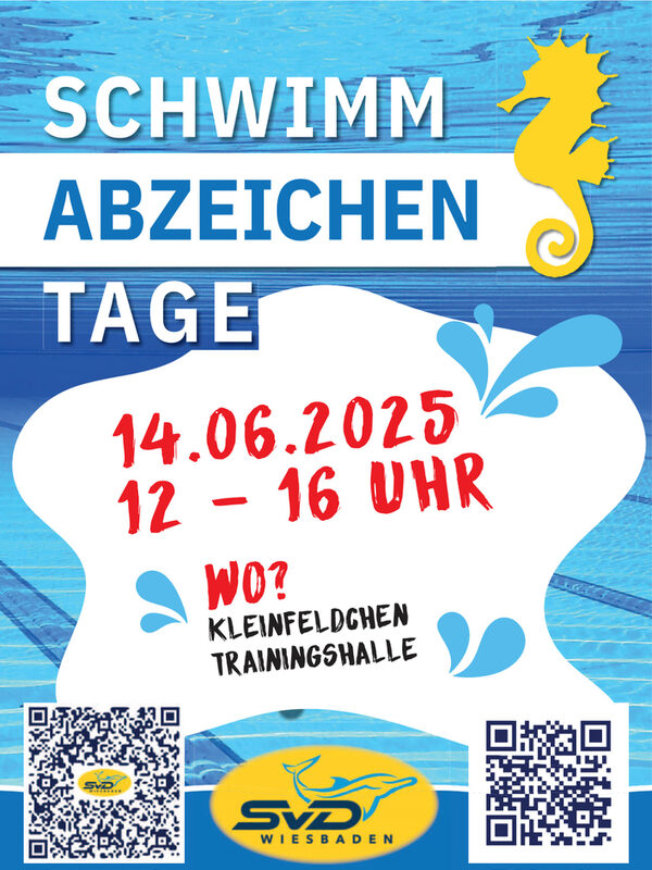Plakat Schwimmabzeichentag mit Seepferdchen