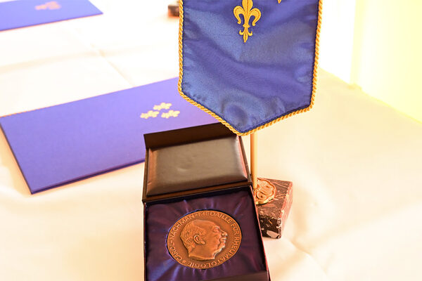 Eine Medaille in einer Box.