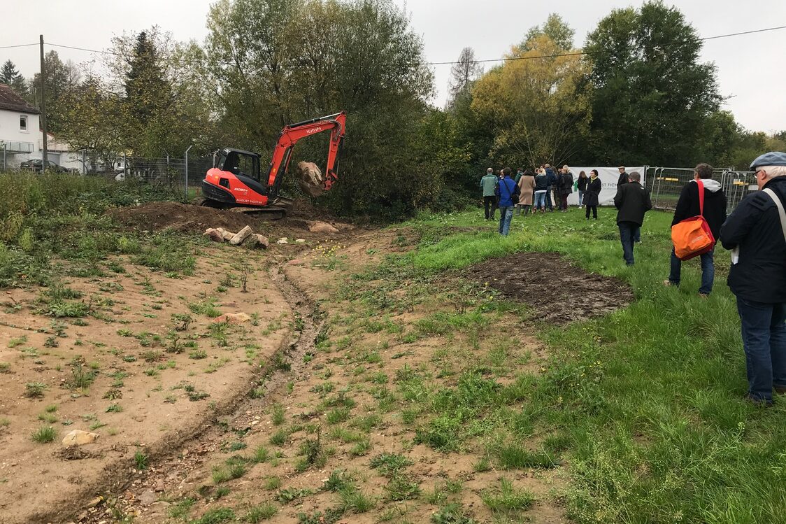 Bachumlenkung des Wellritzbaches mit Umweltdezernent Andreas Kowol
