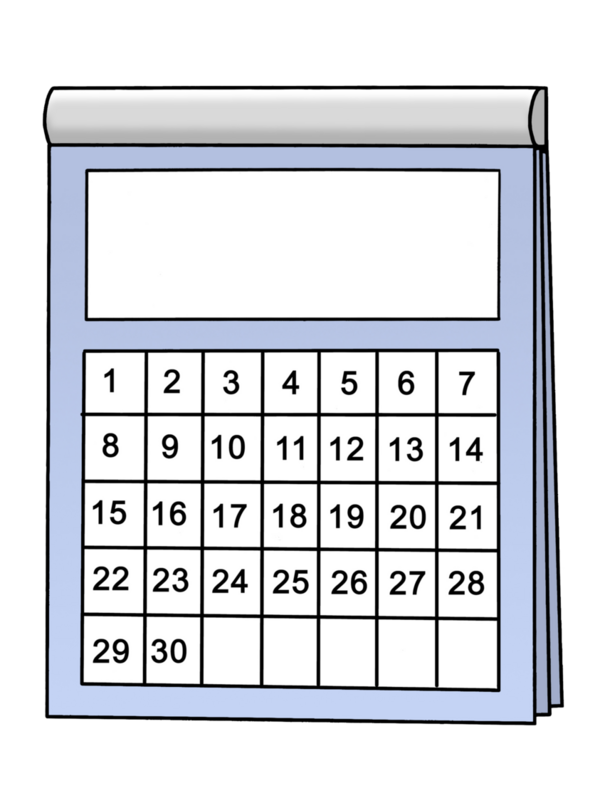 Wandkalender mit umgeblättertem Blatt