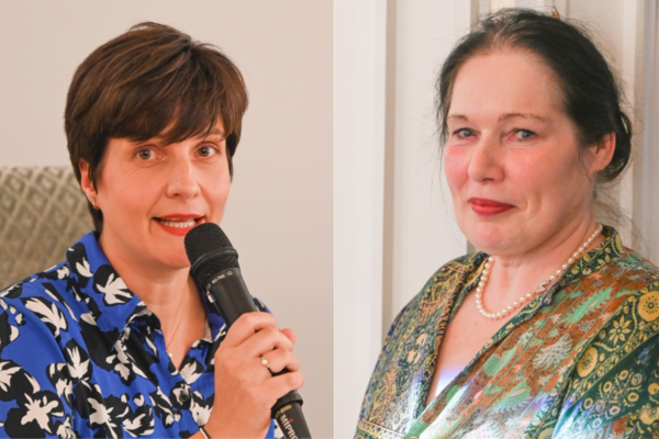 Author Anne Stern and organizer Christina Baum